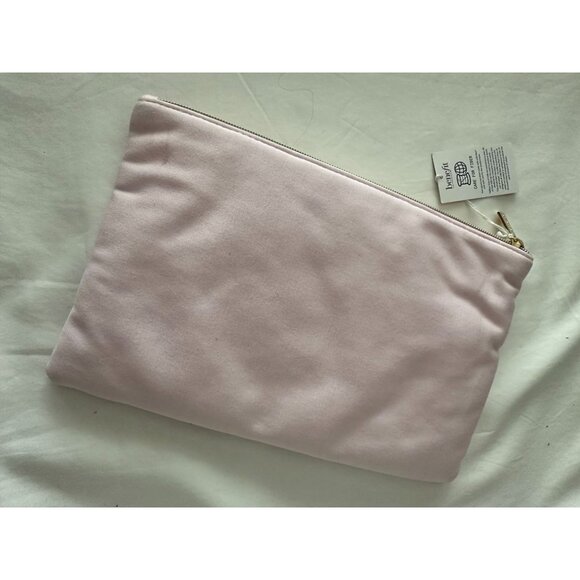 NWT Benefit Pink Is My Happy Place Branded Flat Makeup Skincare Travel Bag Pink - Picture 2 of 4